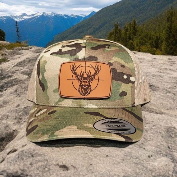 Hunting Hat - Buck Hunting Trucker Hat for Dad - Hunting Gift for Men - Camo Deer Hat - Men's Snapback Adjustable Hat - Richardson 112