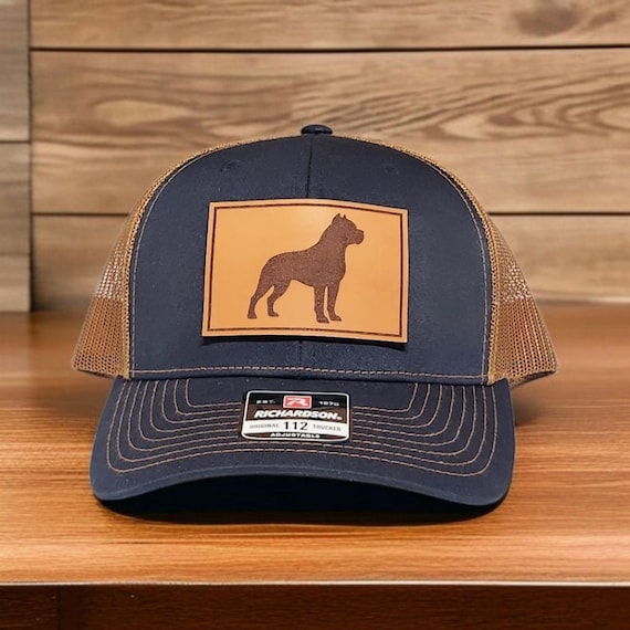 Pitbull Gift, Pitbull Hat, Trucker Hat, Dog Dad, Pitbull Mom, Puppy Gift, Real Leather Patch Hats, Any Dog Breeds