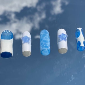 Tropical Beach Press On Nails | Ocean-Inspired Design nails | Handmade Press On Nails | Summer Nails | Beach nails | gifts for her