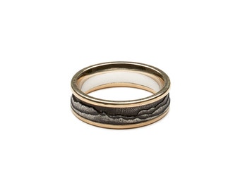 Green Mountain Ring Dual Metal - Sterling and Yellow Gold