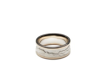 Green Mountain Ring Dual Metal - Sterling and White Gold