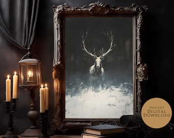Spooky Christmas Gothic Christmas | Scary Christmas Halloween Prints Moody Wall Art Gothic Wall Decor Spooky Season | Gothic Art