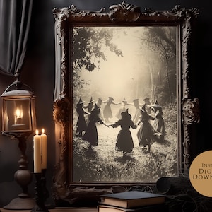 Decoración de pared de brujas, juicios de brujas de Salem, regalos wiccanos, arte imprimible, póster digital