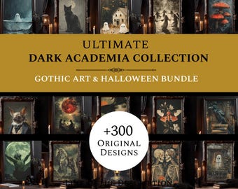 Colección de arte de pared imprimible de Ultimate Dark Academia Decor, arte de pared de Halloween y decoración gótica / Arte imprimible de Halloween