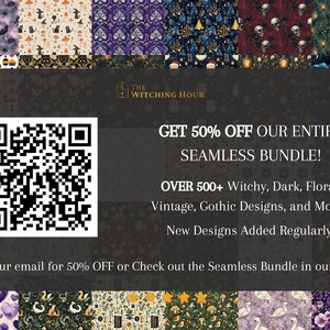 Dark Gothic Skulls With Red Roses Seamless Pattern For Halloween Digital Paper And Digital Dark Floral Seamless File - Commercial Use image 9