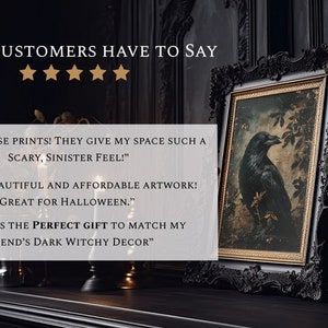 Raven Print Gothic Art Dark Academia Prints Downloads Gothic Art Dark Cottagecore Gothic Wall Decor | Moody Wall Art | Pastel Goth image 8