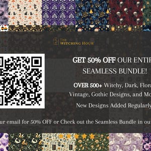 Dark Gothic Seamless Pattern With Victorian Candles And Roses For Halloween Seamless Pattern Pattern File Digital Wallpaper - Commercial Use image 10