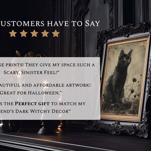 Fall Pastel Black Cat Painting Fall Wall Art Rustic Home Decor Black Cat Cat Lover Gift Cat Decor Vintage Halloween | Dark Art image 8