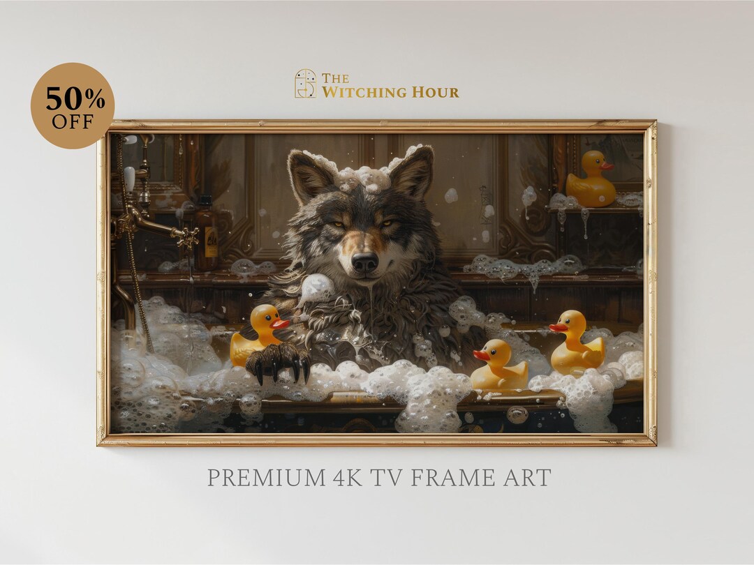 Werewolf Bathroom Decor for TV Frame Art | Spooky Gothic Dark Academia ...