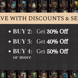 May include: A black and white graphic with white text on a black background. The text reads "SAVE WITH DISCOUNTS & SETS" and lists discounts for buying multiple items: "BUY 2: Get 30% Off", "BUY 3: Get 40% Off", "BUY 4: Get 50% Off or more".