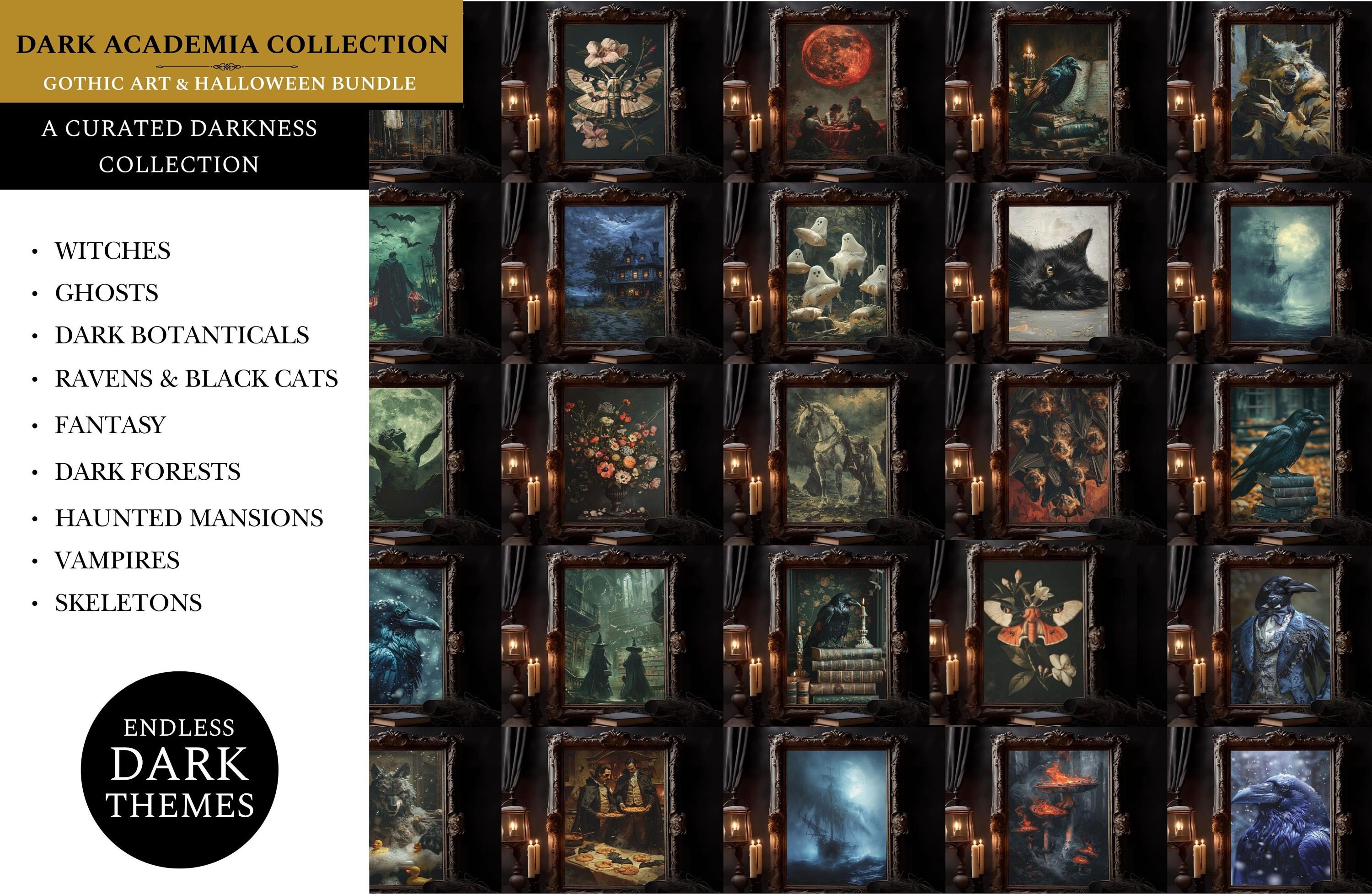 Ultimate Dark Academia Decor Halloween Wall Art and Gothic Decor ...