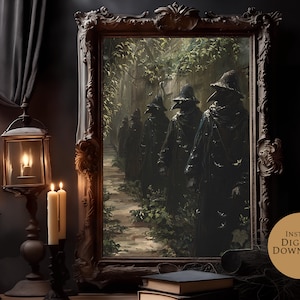 Plague Mask Digital Print, Plague Doctor Mask Halloween Decor Digital Art, Wall Art Printable, Printable Art