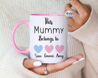 This Mummy Belongs To | Personalised Mugs | Heart Mug | Nanny | Auntie | Uncle | Grandad | Stocking Filler | Mothers Day Gifts | Mug Gifts