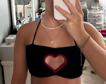 Crochet Pattern - Black & Red Heart Tank Top
