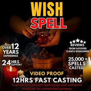 Strongest CUSTOM WISH SPELL, custom wish spell, same day casting, powerful spell, personalized spell, magic ritual,  manifestation spell