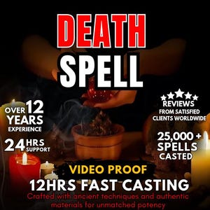 HECHIZO DE MUERTE / MALDICIÓN poderosa / Maleficio de venganza / Magia oscura / Hechizo de represalia / Maldición de muerte / Maleficio enemigo / Hechizo fuerte