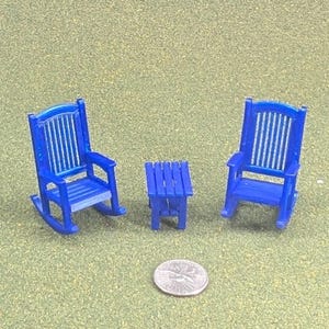 Patio Rocking Chair 1:24 Half Scale - 2" tall - also available as a set image 6