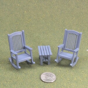 Patio Rocking Chair 1:24 Half Scale - 2" tall - also available as a set Gray