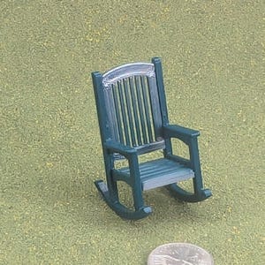 Patio Rocking Chair 1:24 Half Scale - 2" tall - also available as a set Green