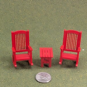 Patio Rocking Chair 1:24 Half Scale - 2" tall - also available as a set Ruby Red