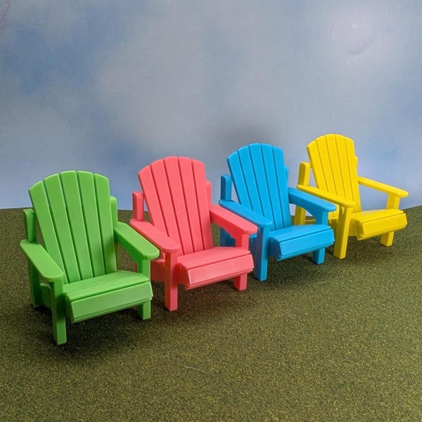 Adirondack-stoel op schaal 1:12: 3 inch hoog
