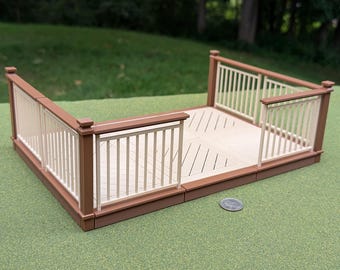 Kit pour terrasse/patio à l'échelle 1:12 en deux tailles pour votre jardin/maison de poupée
