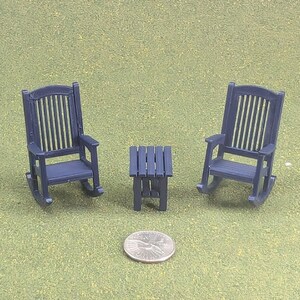 Patio Rocking Chair 1:24 Half Scale - 2" tall - also available as a set Navy Blue