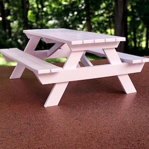 Stół piknikowy do domku dla lalek lub na środek stołu, skala 1:12, wysokość 2,5"