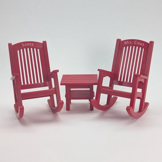 Santa and Mrs. Claus Rocking Chair Set, 1:12 Scale Christmas Decor