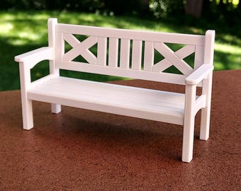 Banc de patio à l'échelle 1:12 - 3" de haut