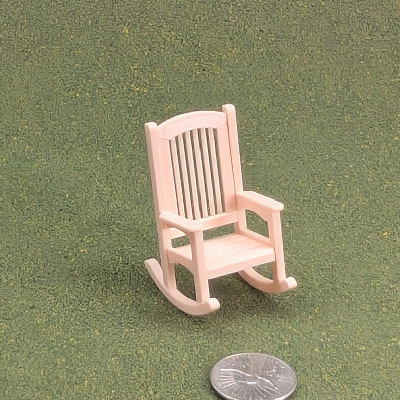 Patio Rocking Chair 1:24 Half Scale - 2" tall - also available as a set Tan