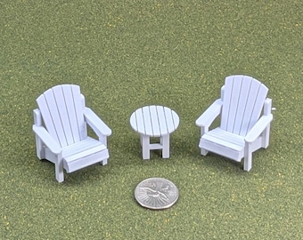 アディロンダックチェア 1/24スケール - 高さ1 3/4インチ - 単品またはセットで購入可能