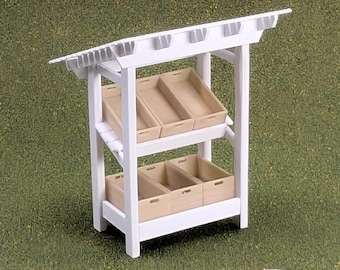 1:24 Scale Farmers Market Stand with Crates    - 3 " tall