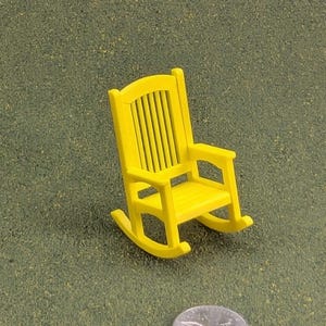 Patio Rocking Chair 1:24 Half Scale - 2" tall - also available as a set Yellow