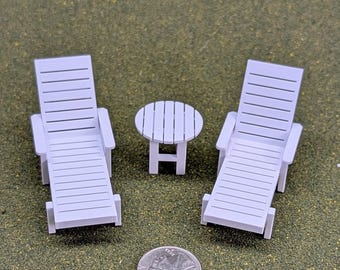 Chaise longue ou table d'appoint à l'échelle 1:24 - également disponible en ensemble