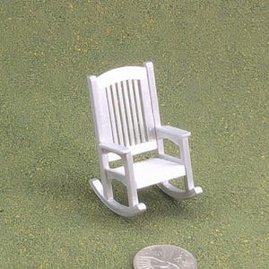 Patio Rocking Chair 1:24 Half Scale - 2" tall - also available as a set Metallic Silver