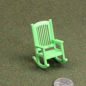 Patio Rocking Chair 1:24 Half Scale - 2" tall - also available as a set Lime Green