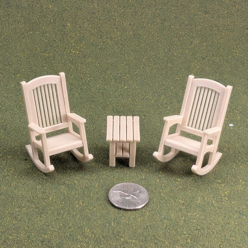 Patio Rocking Chair 1:24 Half Scale - 2" tall - also available as a set Beige