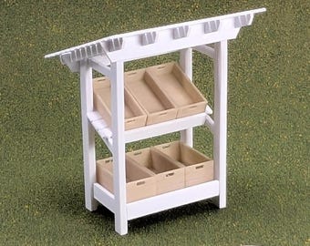 1:24 Scale Farmers Market Stand with Crates    - 3 " tall