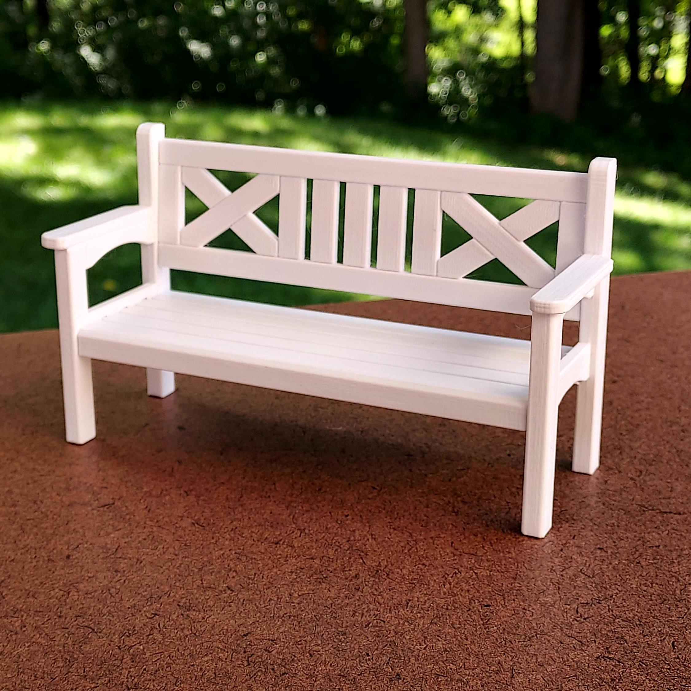 5X 1/24 Miniature Patio Furniture Park Bench