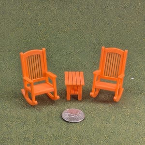 Patio Rocking Chair 1:24 Half Scale - 2" tall - also available as a set Orange
