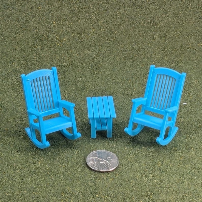 Patio Rocking Chair 1:24 Half Scale - 2" tall - also available as a set image 17
