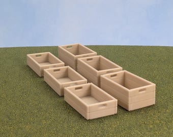 Mini caisses de fruits ou de légumes à l'échelle 1:12