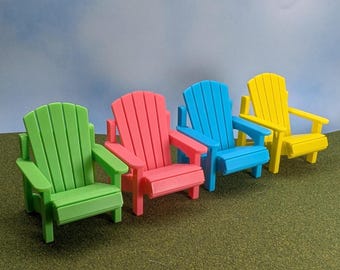 Chaise Adirondack à l'échelle 1:12 - 7,6 cm de hauteur