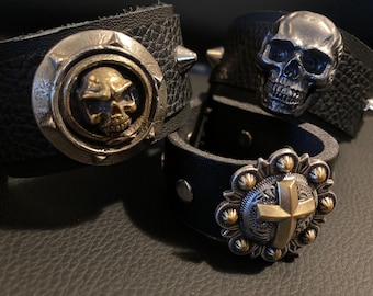 Leather Goth Cuff Bracelet