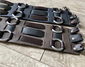 Medieval Apple Watch Wrist Bracer Bracelet. Black or Brown Genuine Leather