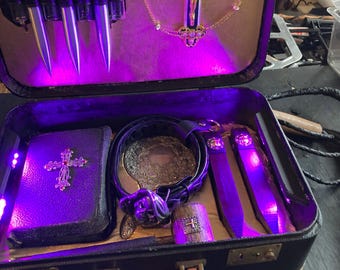 Mystic Vampire Hunting Kit –Rechargeable LED light Briefcase with Authentic Gothic Tools
