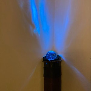 Illuminated Wizard Staff – Hardwood, Leather, Steel Accents, LED Orb (Remote Control)