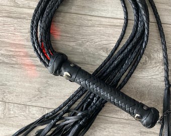 Flame Whip of Jenna, Legendary Succubus Whip Cat of Nine Tails Genuine Leather!