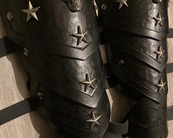 Black Leather Necromancer Bracers